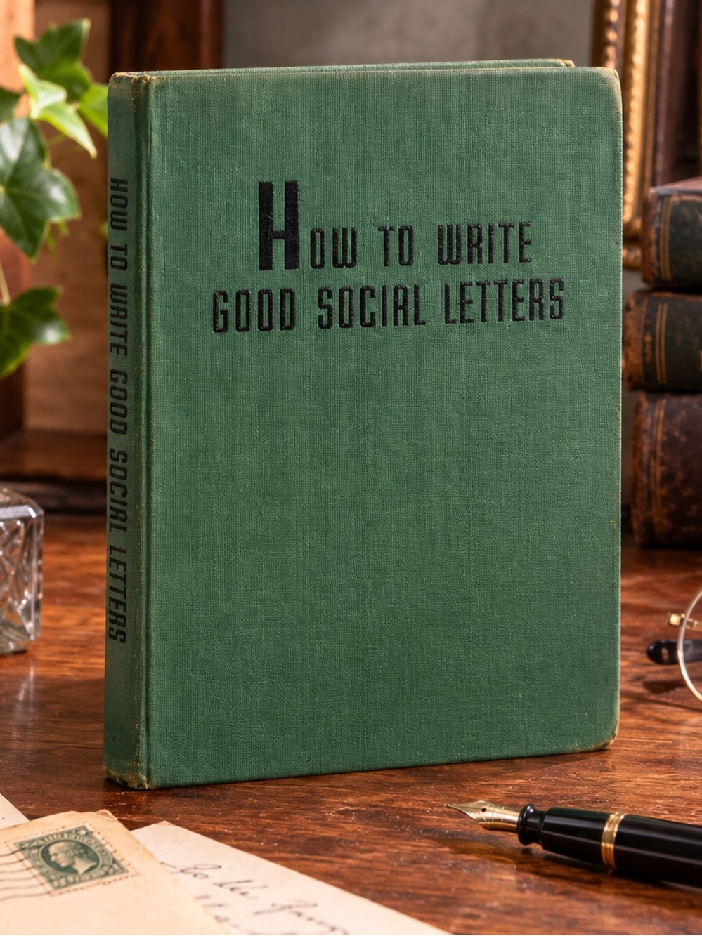 How to Write Good Social Letters - Green Clothbound Book